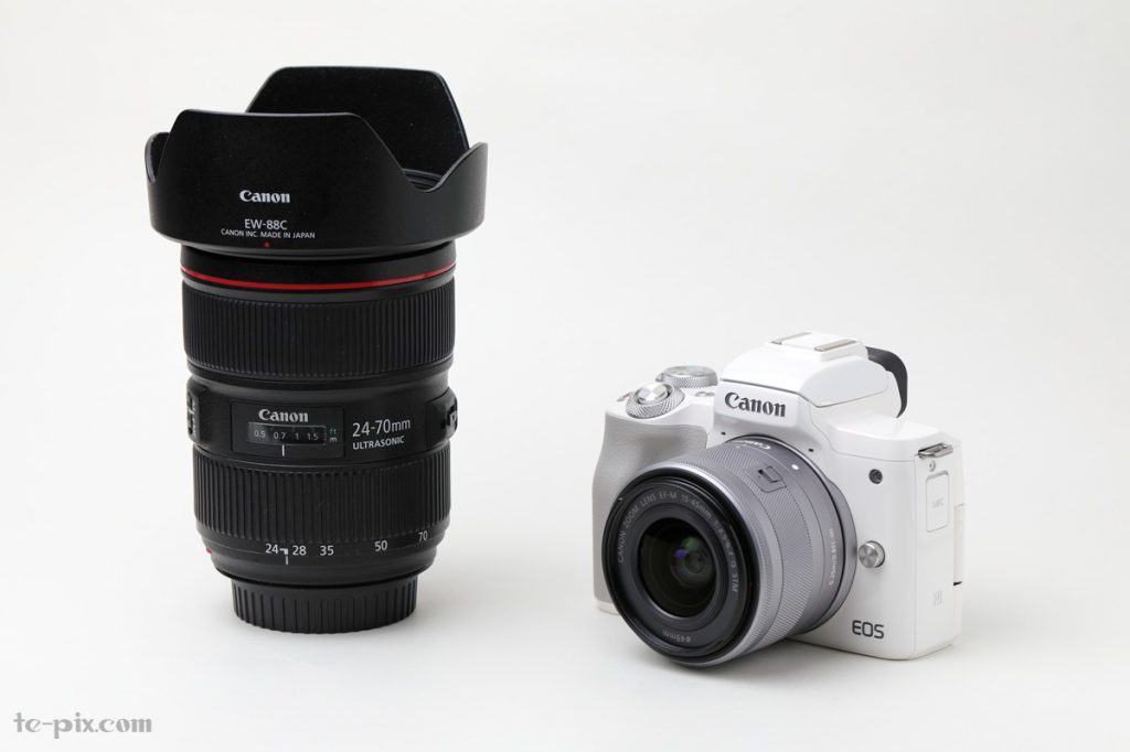 Canon EOS Kiss Mと一眼レフ用レンズと比較